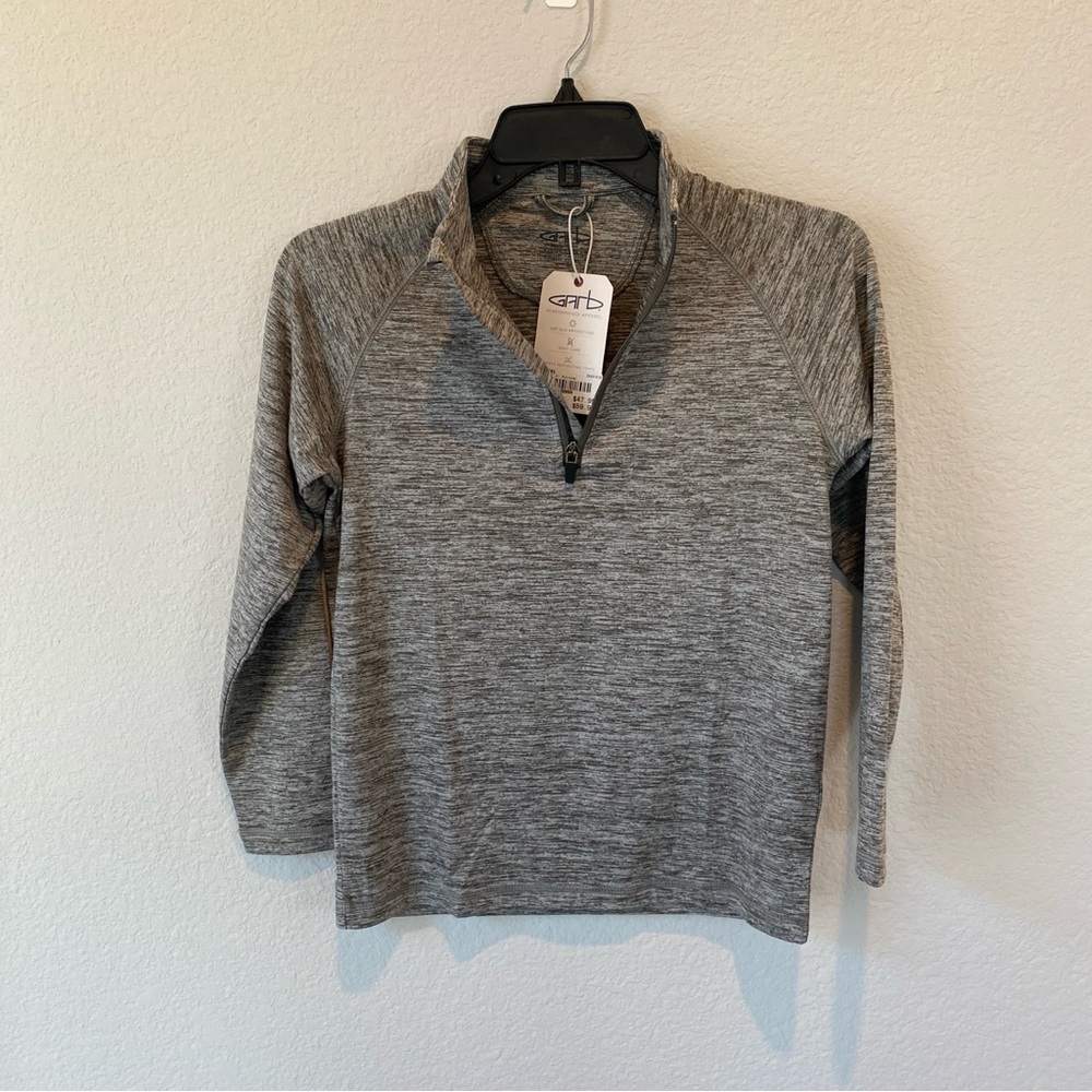 Garb Jr. Grey 1/4 Zip Pullover UPF 50+ Size M NWT